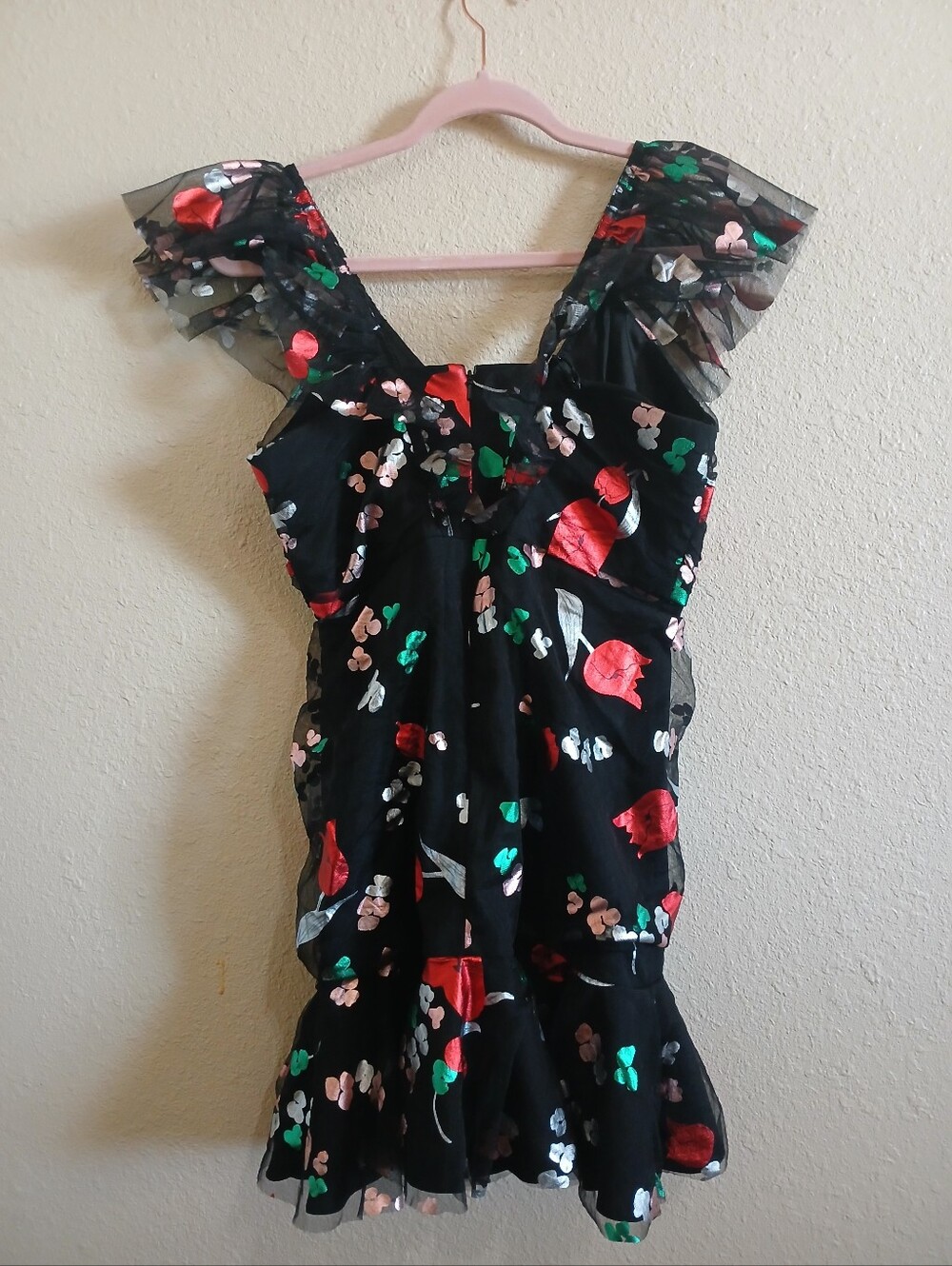 Alice McCall Floral Print Ruffled Ruched Mini Dress - Picture 2 of 5